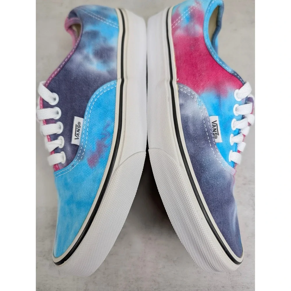 Vans Authentic Tie Dye Low Top Sneakers‎ Mens 7 Womens 8.5 Blue Pink Purple